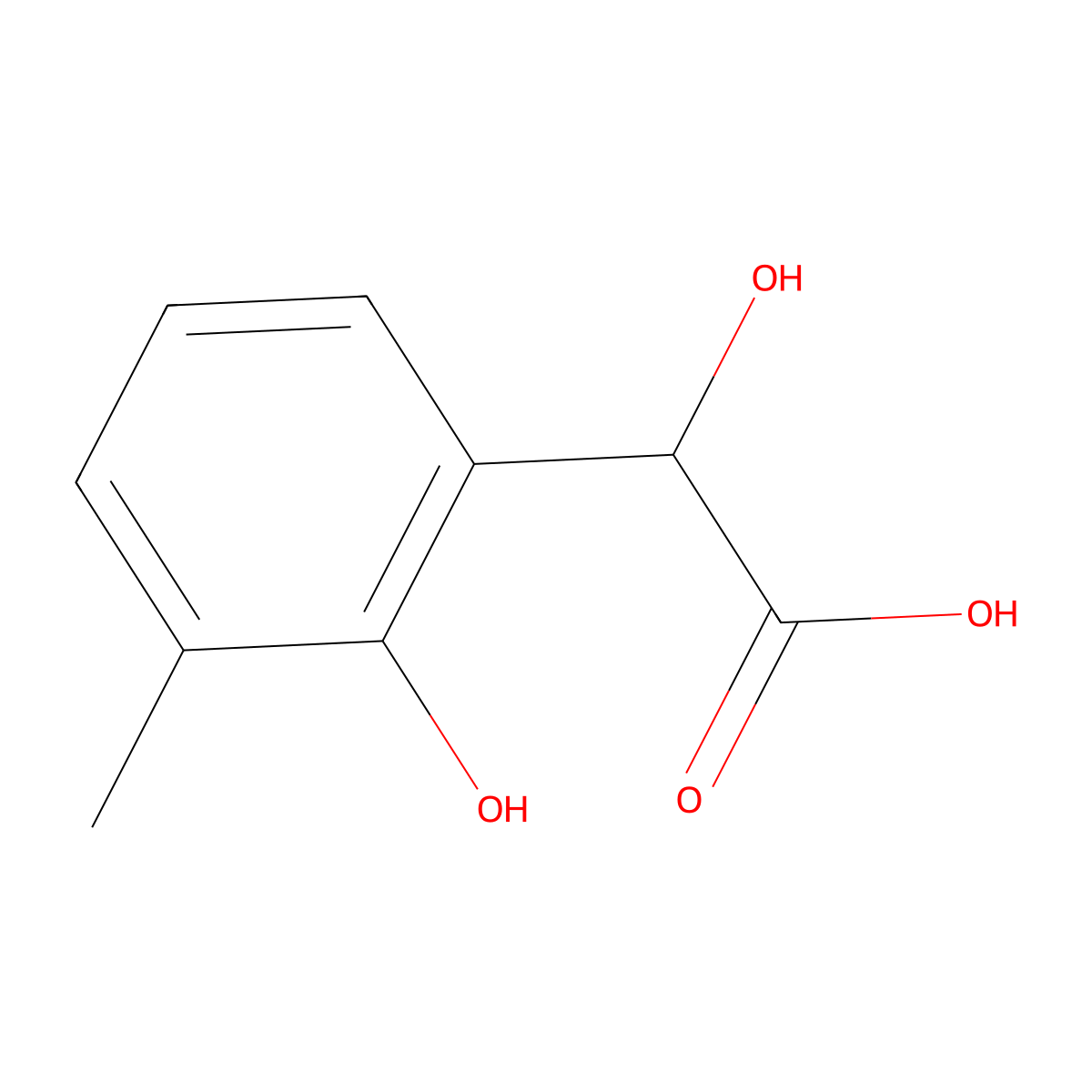 2-Hydroxy-2-(2-hydroxy-3-methylphenyl)acetic acid molecular structure, CAS 73289-74-4