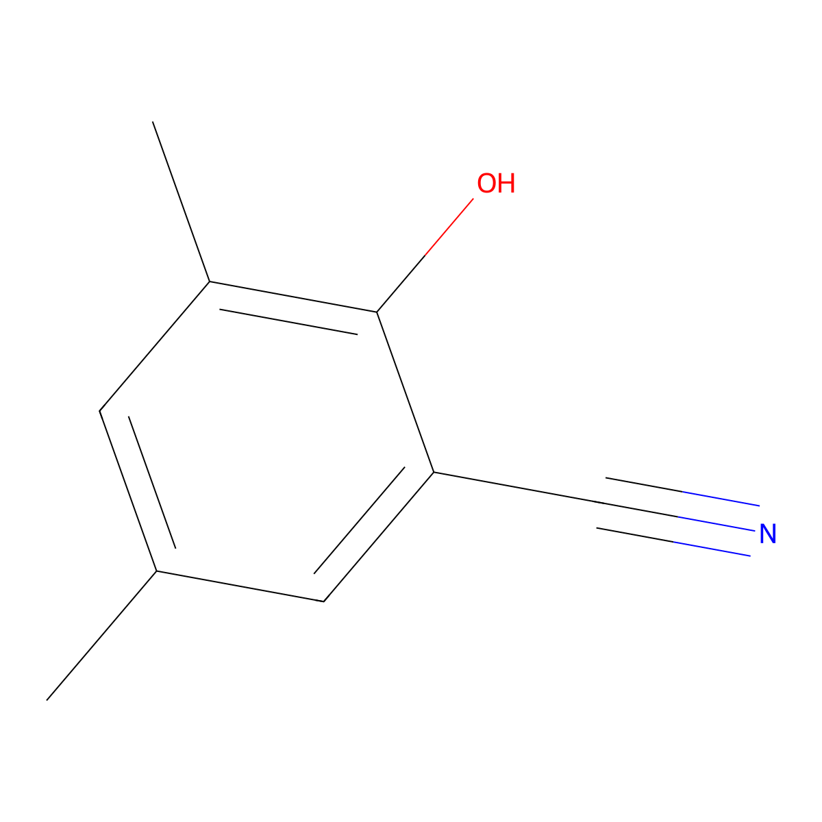 2-Hydroxy-3,5-dimethylbenzonitrile molecular structure, CAS 73289-84-6