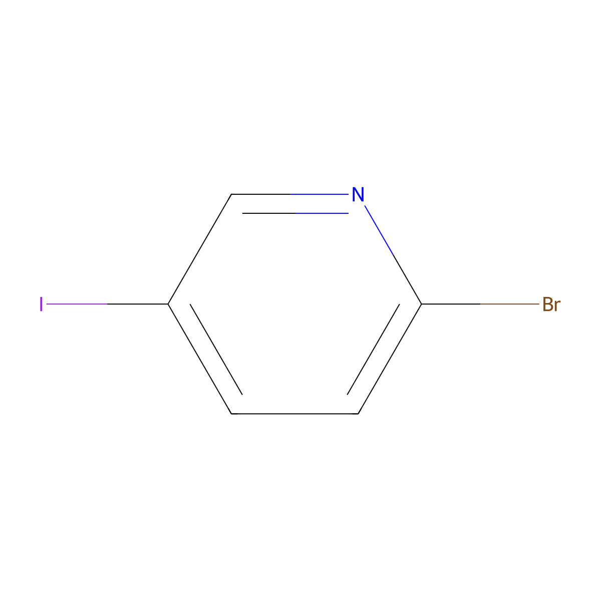 2-Bromo-5-iodopyridine molecular structure, CAS 73290-22-9