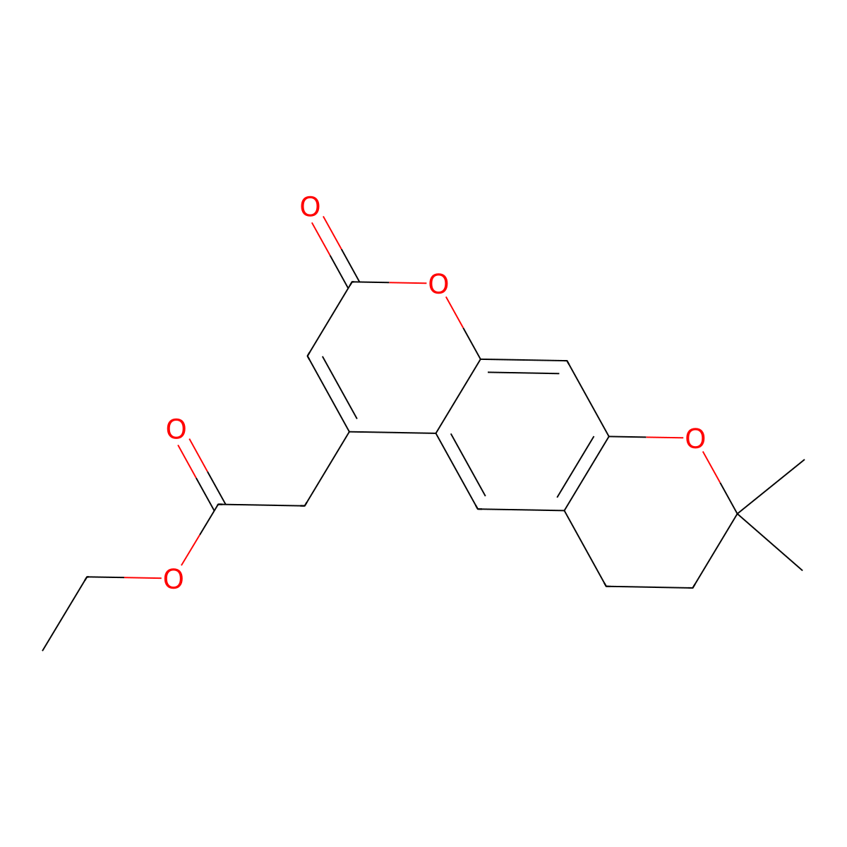 ethyl (8,8-dimethyl-2-oxo-7,8-dihydro-2H,6H-pyrano[3,2-g]chromen-4-yl)acetate molecular structure, CAS 73291-02-8