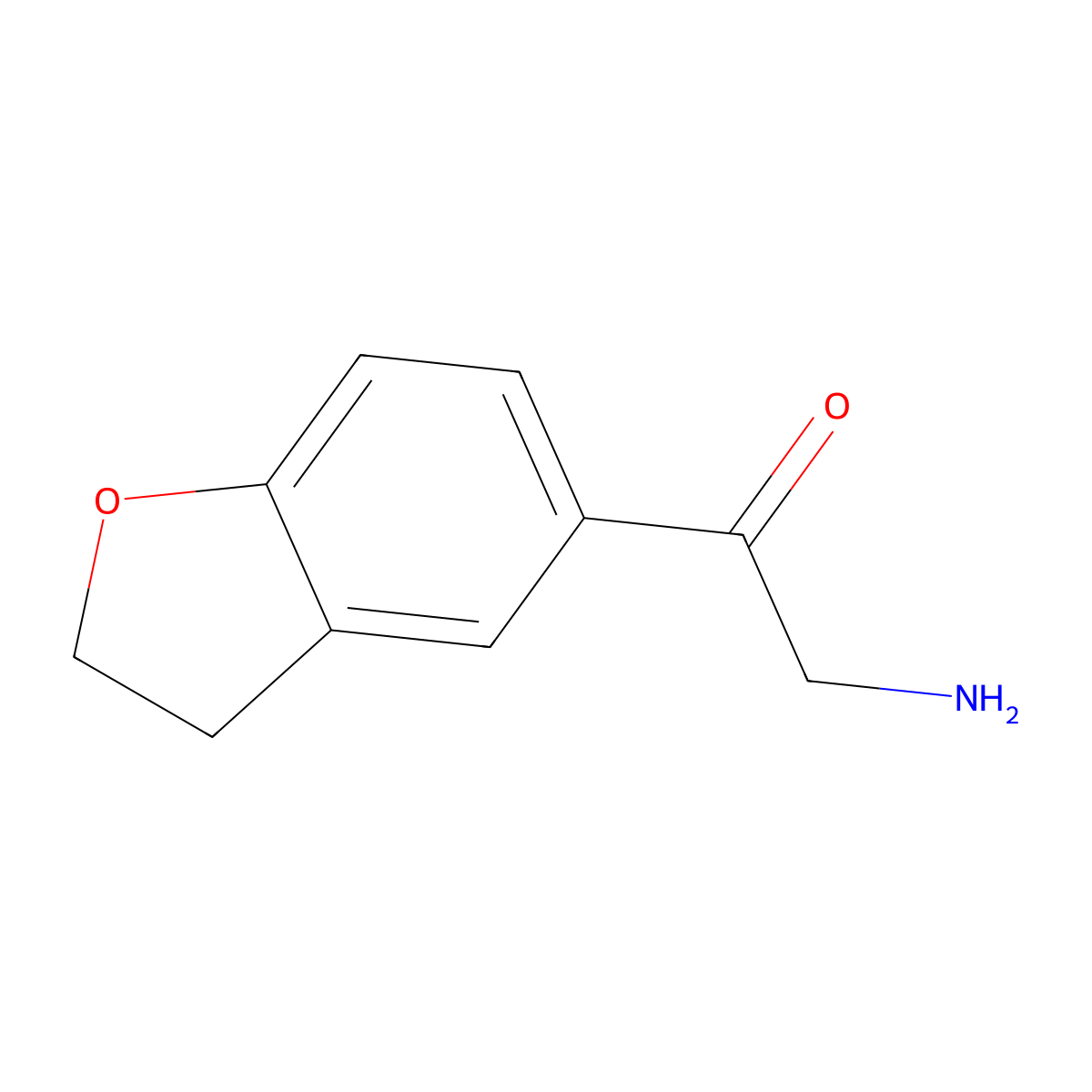 2-Amino-1-(2,3-dihydrobenzofuran-5-yl)ethan-1-one molecular structure, CAS 732961-75-0