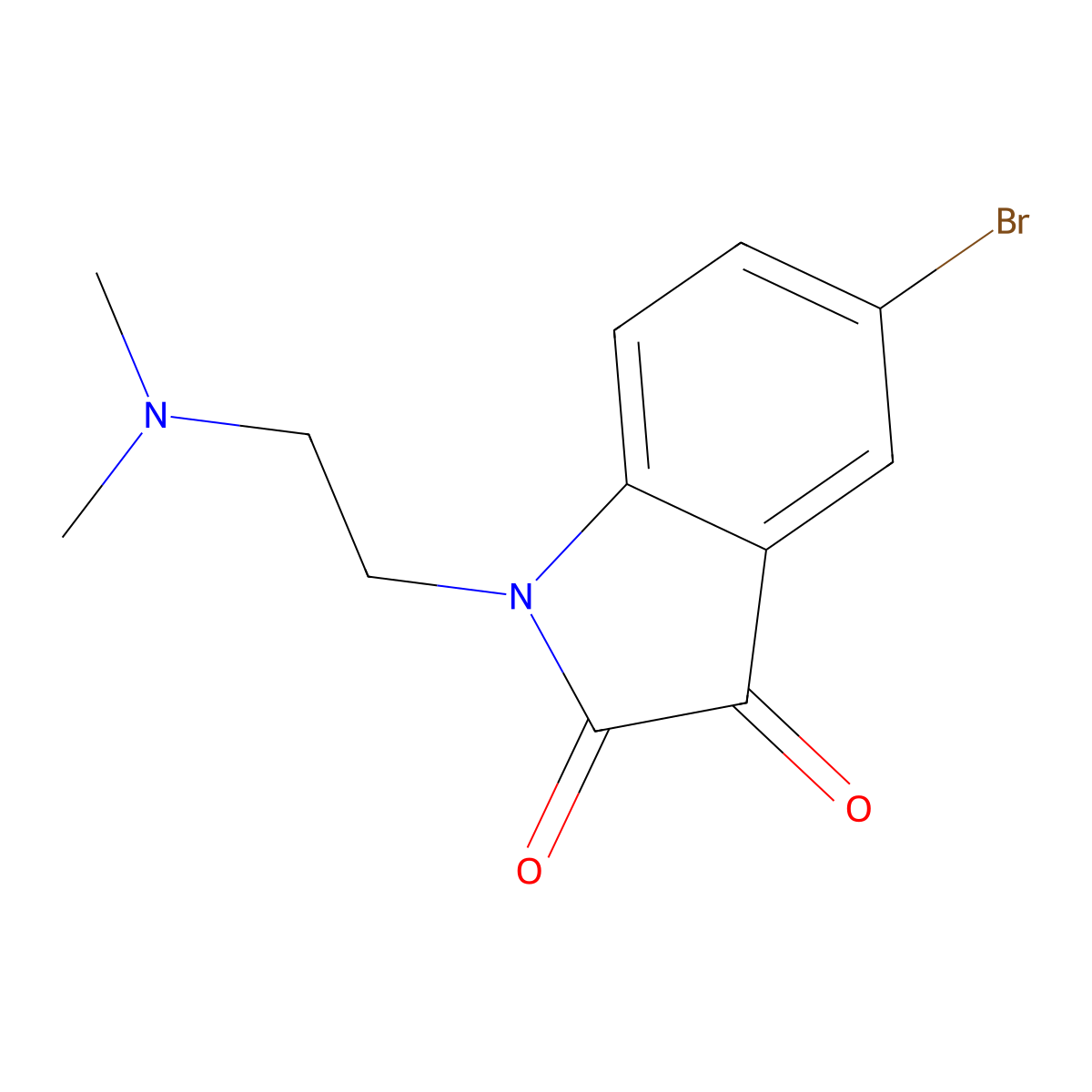 5-bromo-1-(2-(dimethylamino)ethyl)-2,3-dihydro-1H-indole-2,3-dione molecular structure, CAS 732962-63-9