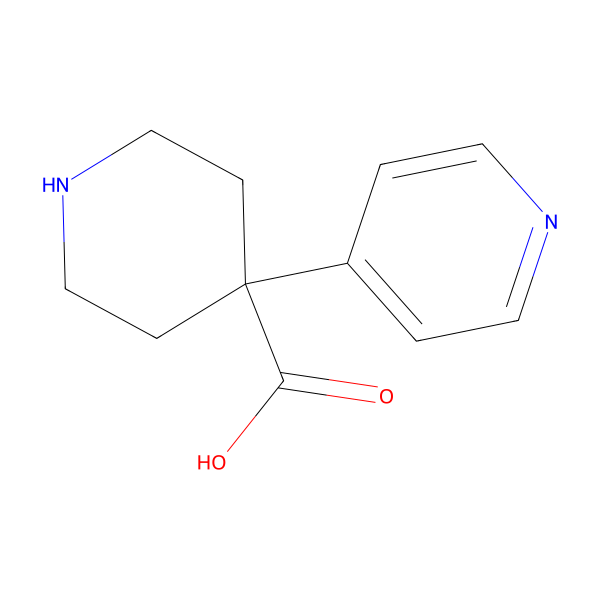 4-(Pyridin-4-yl)piperidine-4-carboxylic acid molecular structure, CAS 732964-76-0