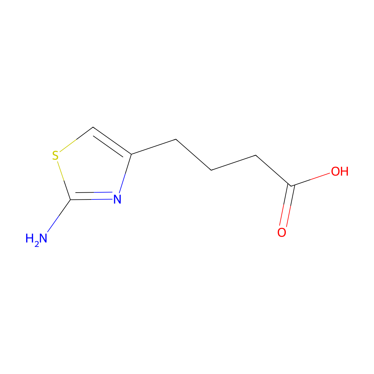 4-(2-Amino-1,3-thiazol-4-yl)butanoic acid molecular structure, CAS 732968-98-8