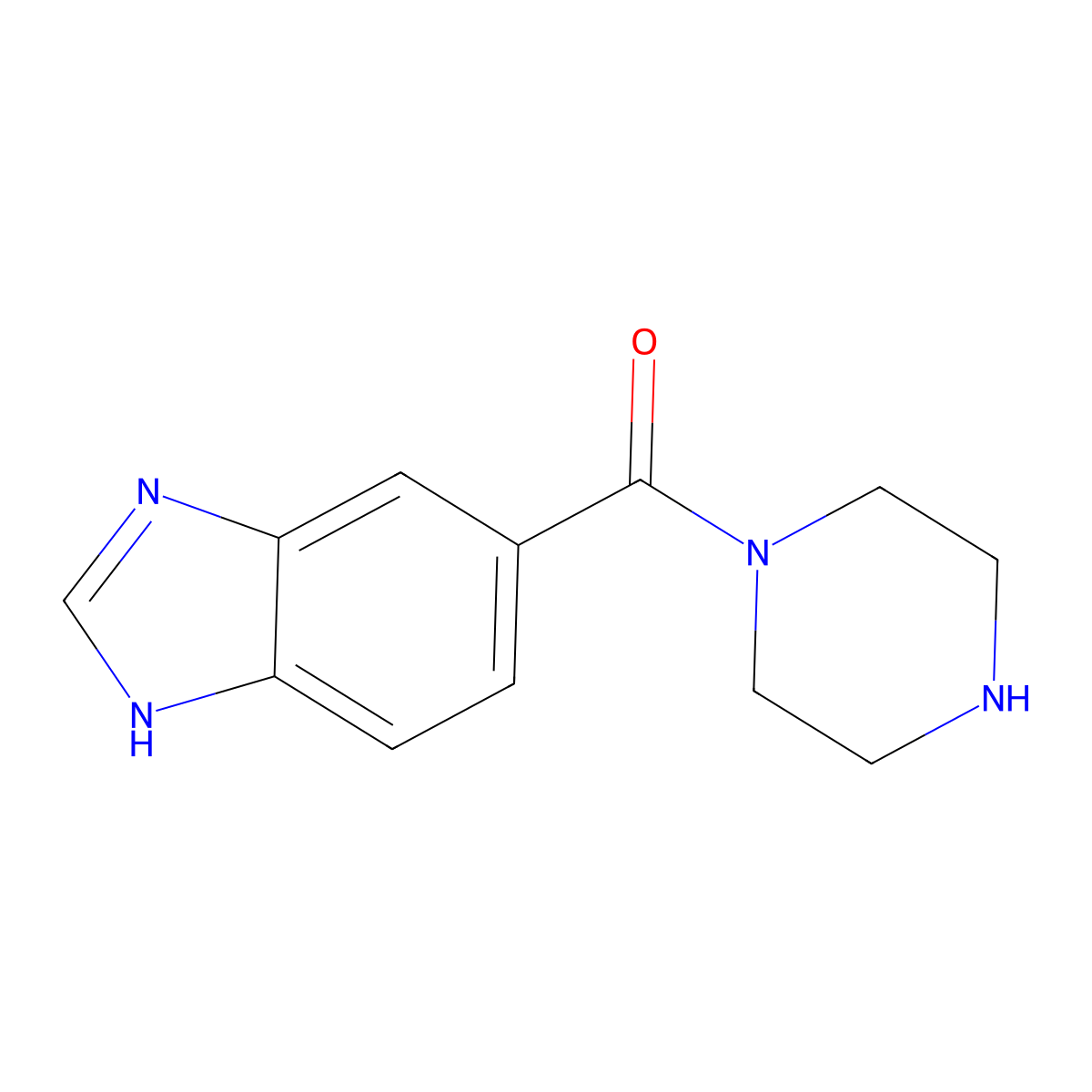 5-(Piperazine-1-carbonyl)-1H-1,3-benzodiazole molecular structure, CAS 732973-53-4