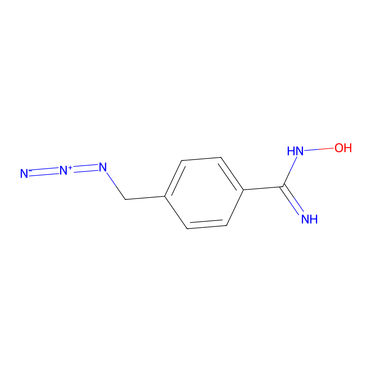 4-(azidomethyl)-N-hydroxybenzenecarboximidamide molecular structure, CAS 732976-28-2
