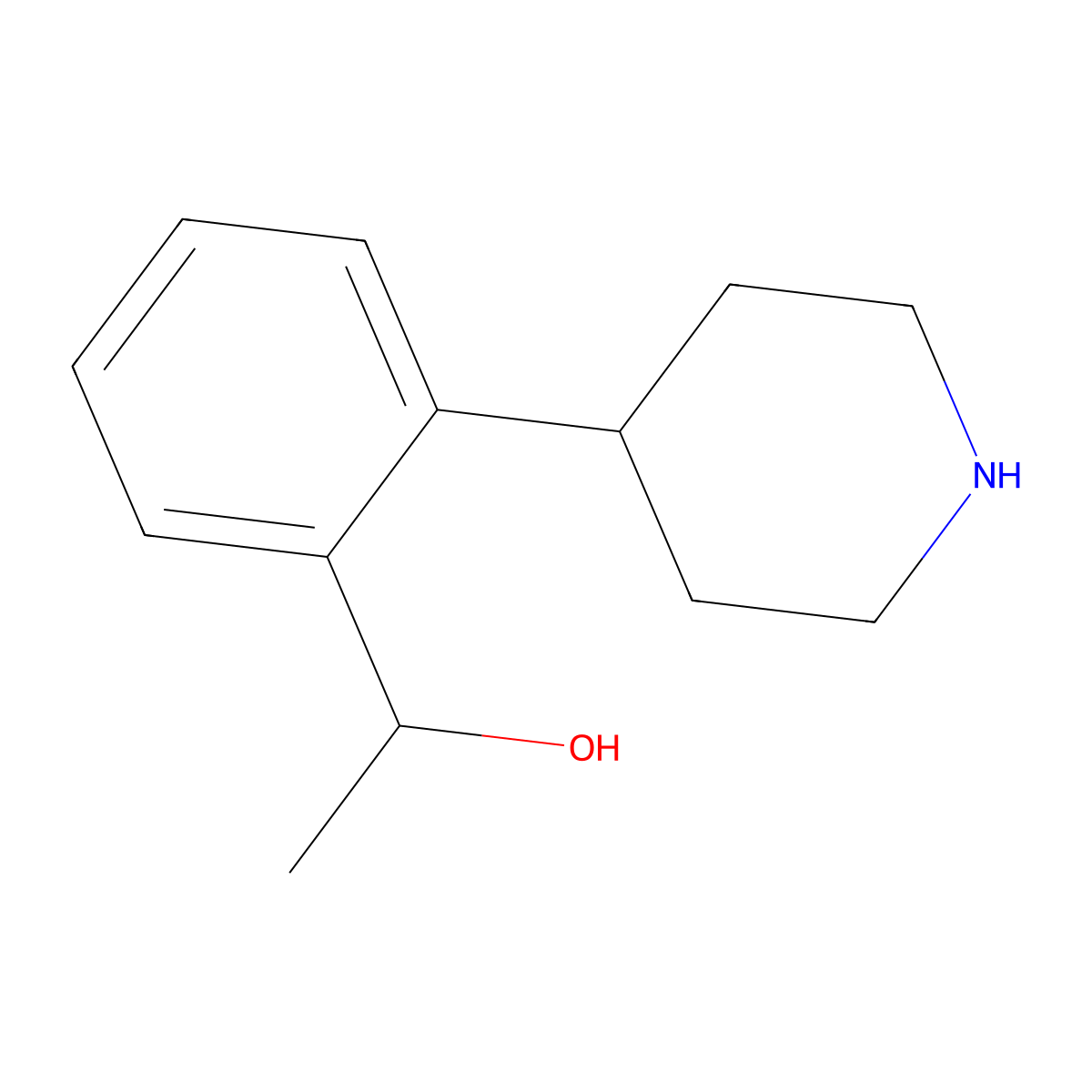 1-(2-(Piperidin-4-yl)phenyl)ethanol molecular structure, CAS 732980-96-0