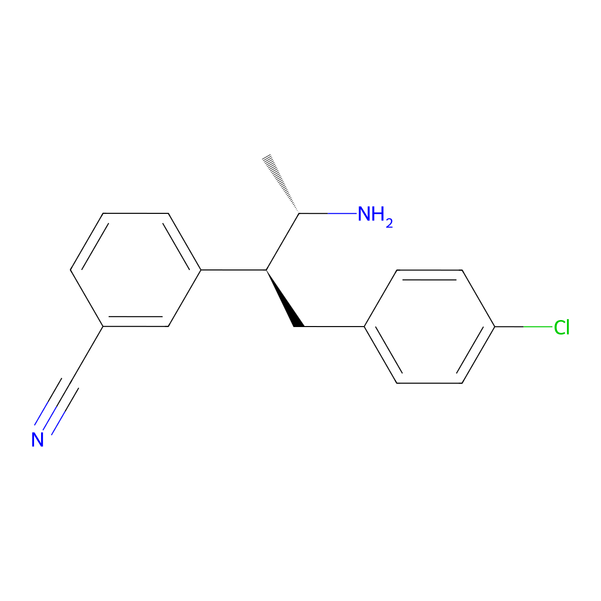 3-((2S,3S)-3-amino-1-(4-chlorophenyl)butan-2-yl)benzonitrile molecular structure, CAS 732982-66-0