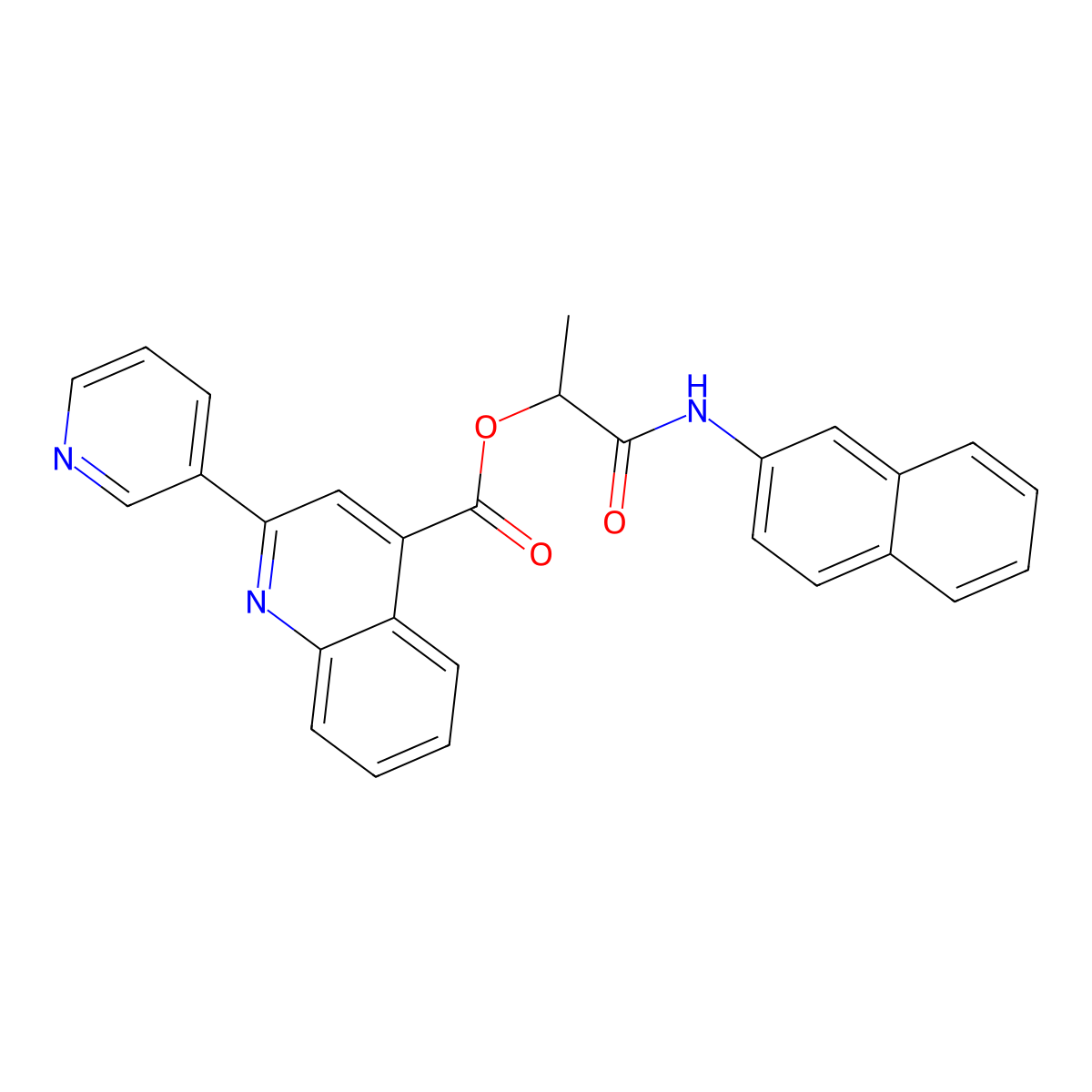 1-(Naphthalen-2-ylamino)-1-oxopropan-2-yl 2-(pyridin-3-yl)quinoline-4-carboxylate molecular structure, CAS 732987-93-8
