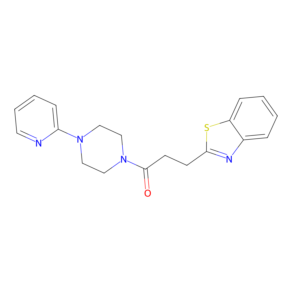 3-(1,3-Benzothiazol-2-yl)-1-[4-(pyridin-2-yl)piperazin-1-yl]propan-1-one molecular structure, CAS 732988-35-1