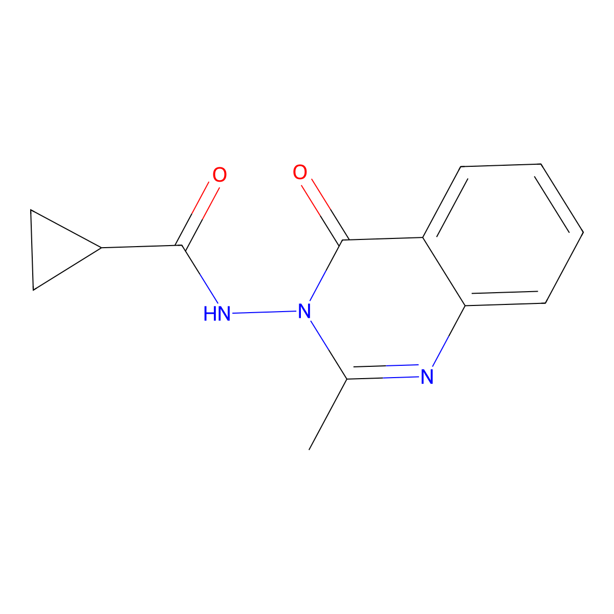N-(2-methyl-4-oxoquinazolin-3-yl)cyclopropanecarboxamide molecular structure, CAS 732992-28-8