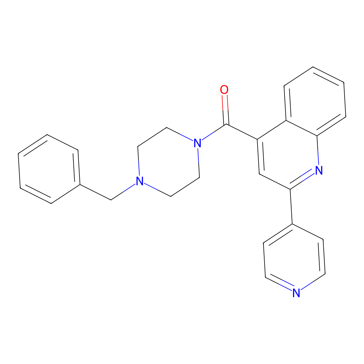 4-(4-Benzylpiperazine-1-carbonyl)-2-(pyridin-4-yl)quinoline molecular structure, CAS 732996-03-1