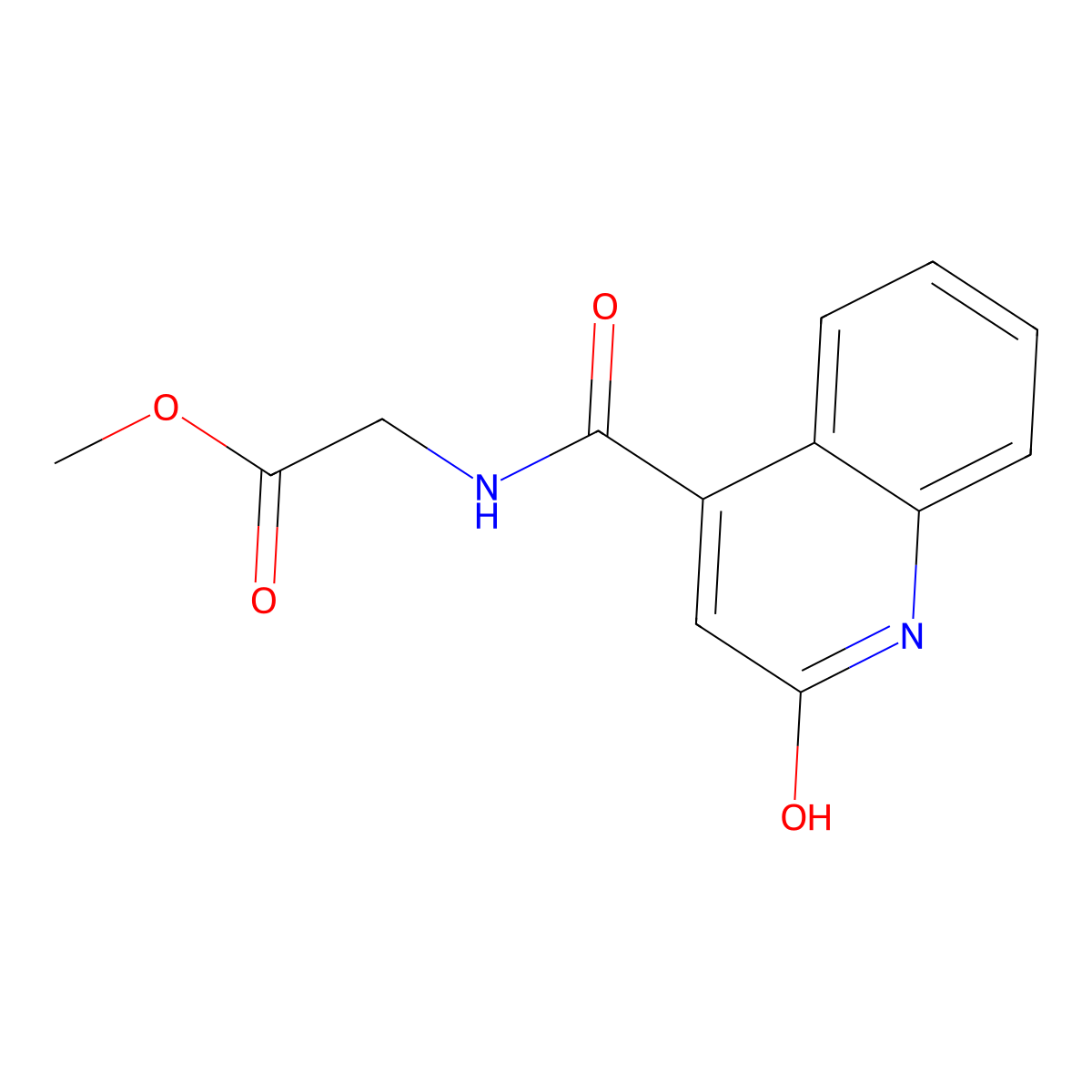 Methyl 2-[(2-oxo-1,2-dihydroquinolin-4-yl)formamido]acetate molecular structure, CAS 732997-39-6