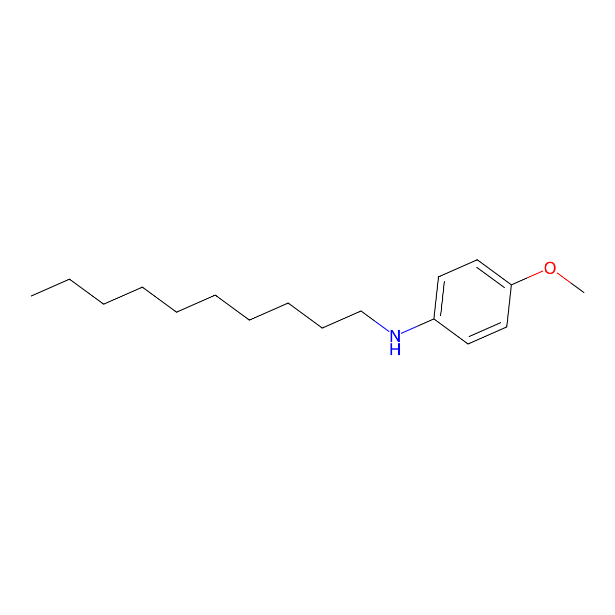 N-decyl-4-methoxyaniline molecular structure, CAS 733-40-4