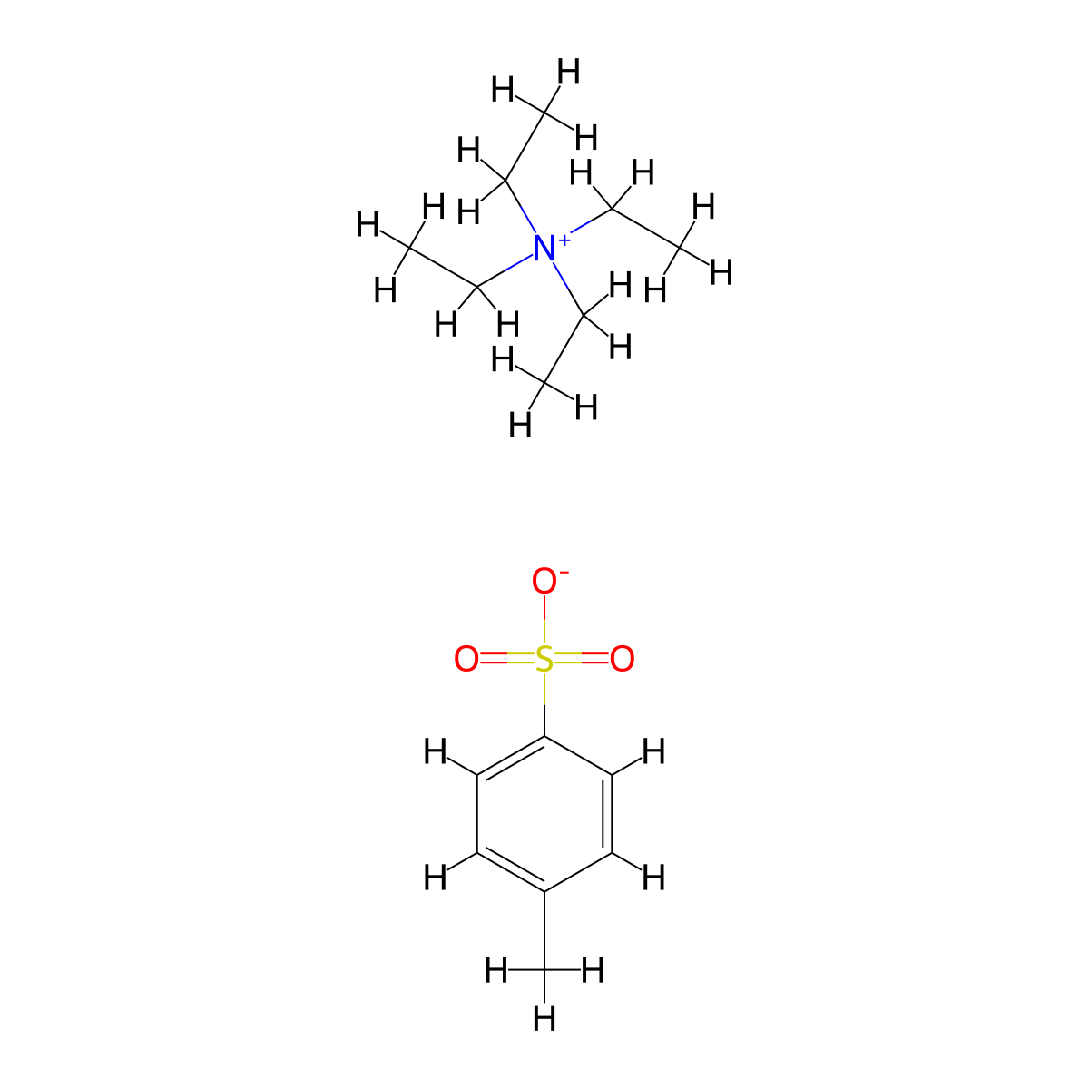 Tetraethylammonium p-toluenesulphonate molecular structure, CAS 733-44-8