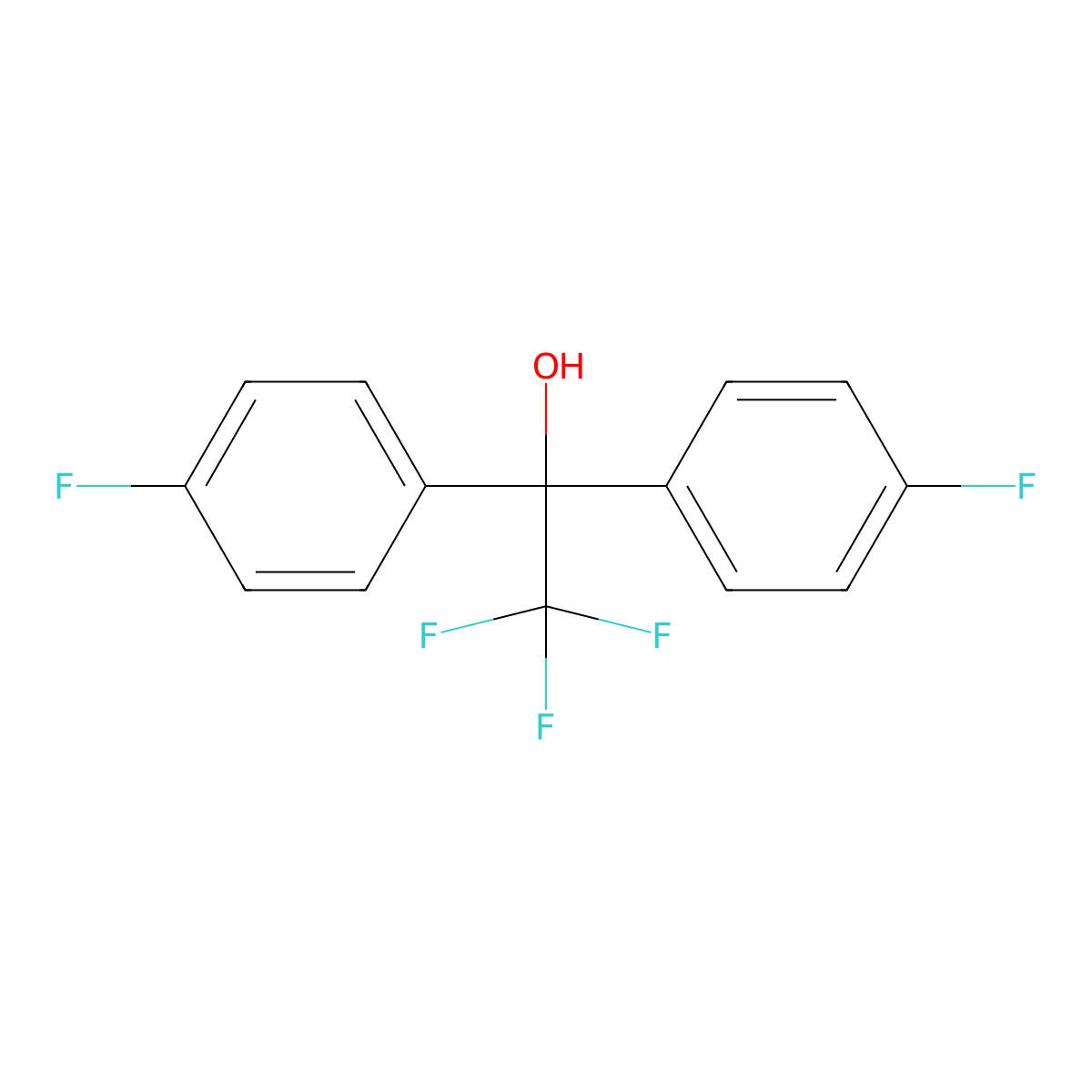 Bis(4-fluorophenyl)trifluoromethyl carbinol molecular structure, CAS 733-83-5