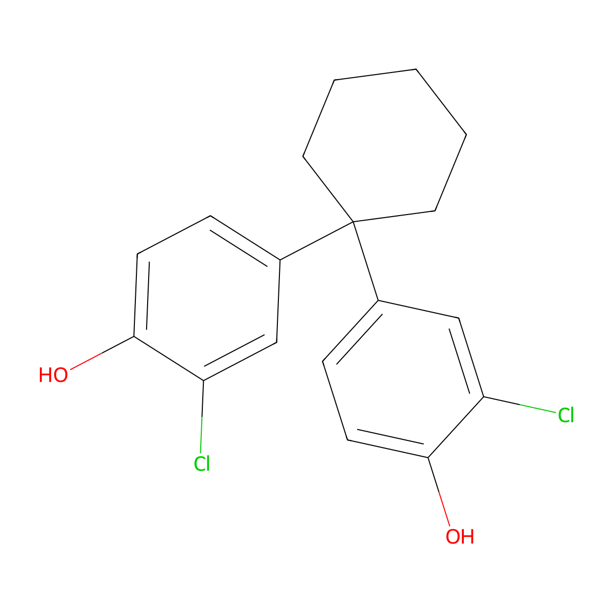 Phenol, 4,4'-cyclohexylidenebis[2-chloro- molecular structure, CAS 7330-28-1