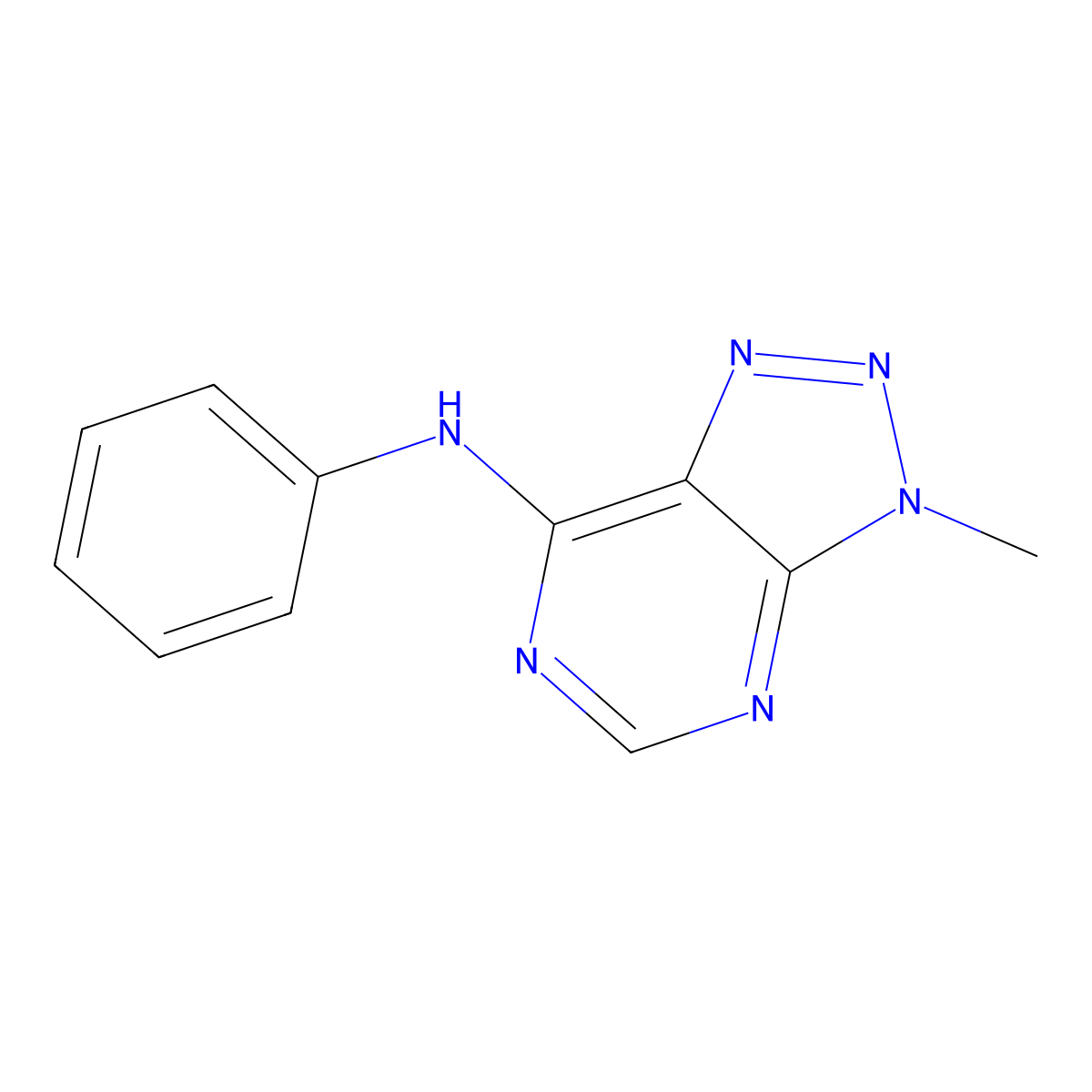 3-methyl-N-phenyl-3H-[1,2,3]triazolo[4,5-d]pyrimidin-7-amine molecular structure, CAS 73300-22-8