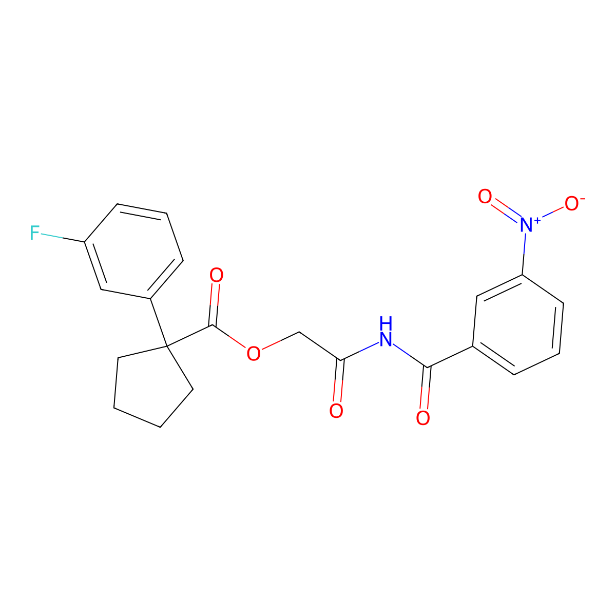 2-(3-Nitrobenzamido)-2-oxoethyl 1-(3-fluorophenyl)cyclopentane-1-carboxylate molecular structure, CAS 733000-36-7