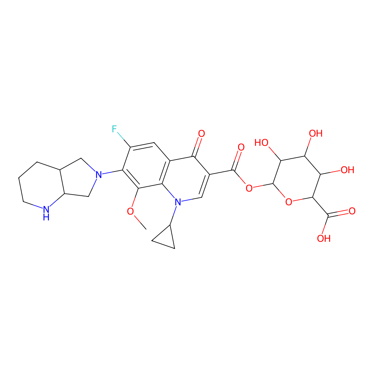 Rac cis-moxifloxacin acyl-B-D-glucuronide molecular structure, CAS 733002-61-4