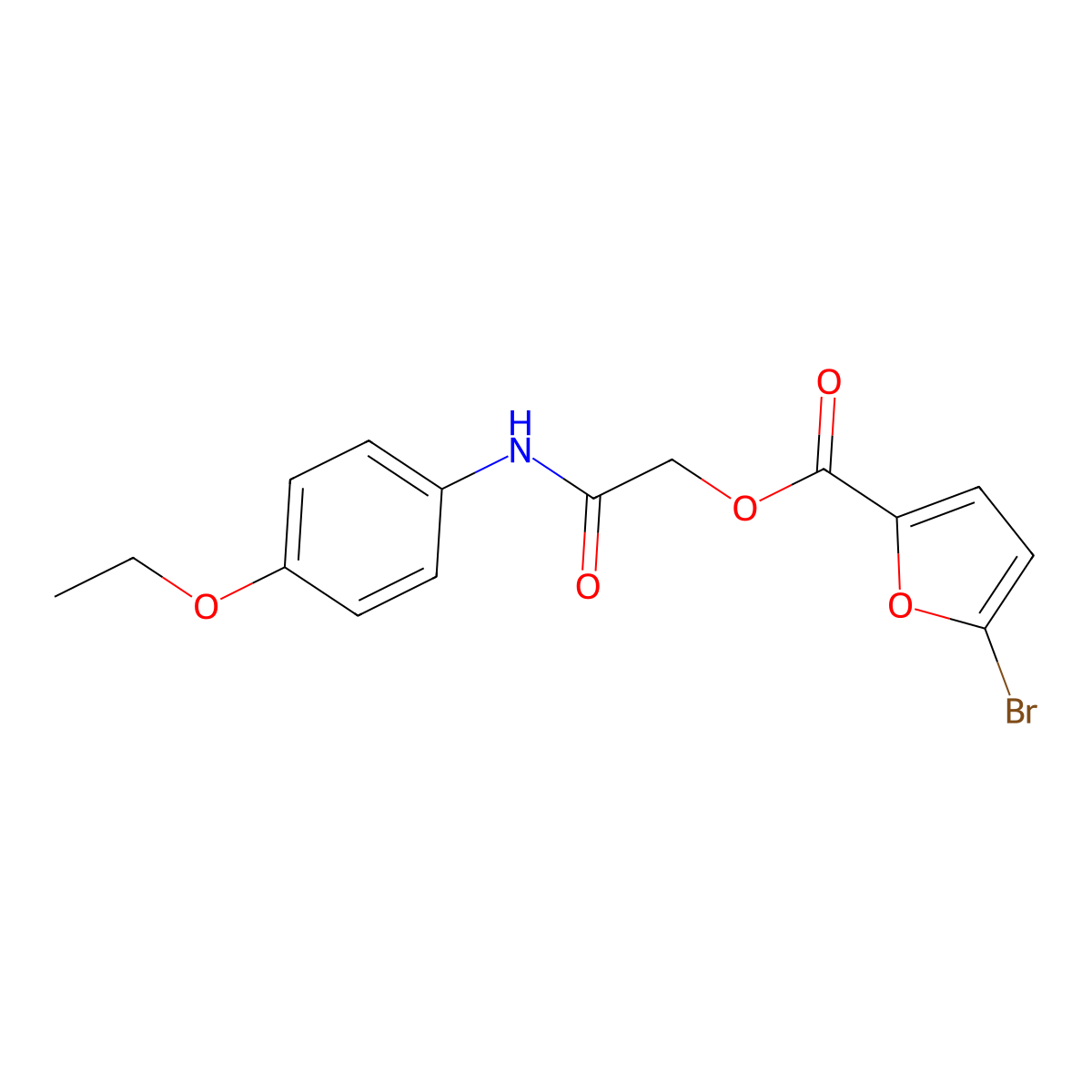 [(4-Ethoxyphenyl)carbamoyl]methyl 5-bromofuran-2-carboxylate molecular structure, CAS 733006-15-0