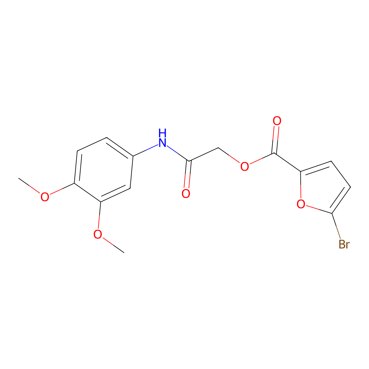 [(3,4-Dimethoxyphenyl)carbamoyl]methyl 5-bromofuran-2-carboxylate molecular structure, CAS 733007-18-6