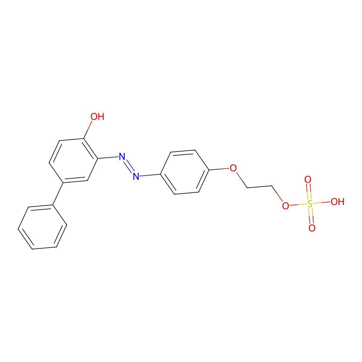 2-(4-((4-Hydroxybiphenyl-3-yl)azo)phenoxy)ethyl hydrogen sulphate molecular structure, CAS 73301-95-8