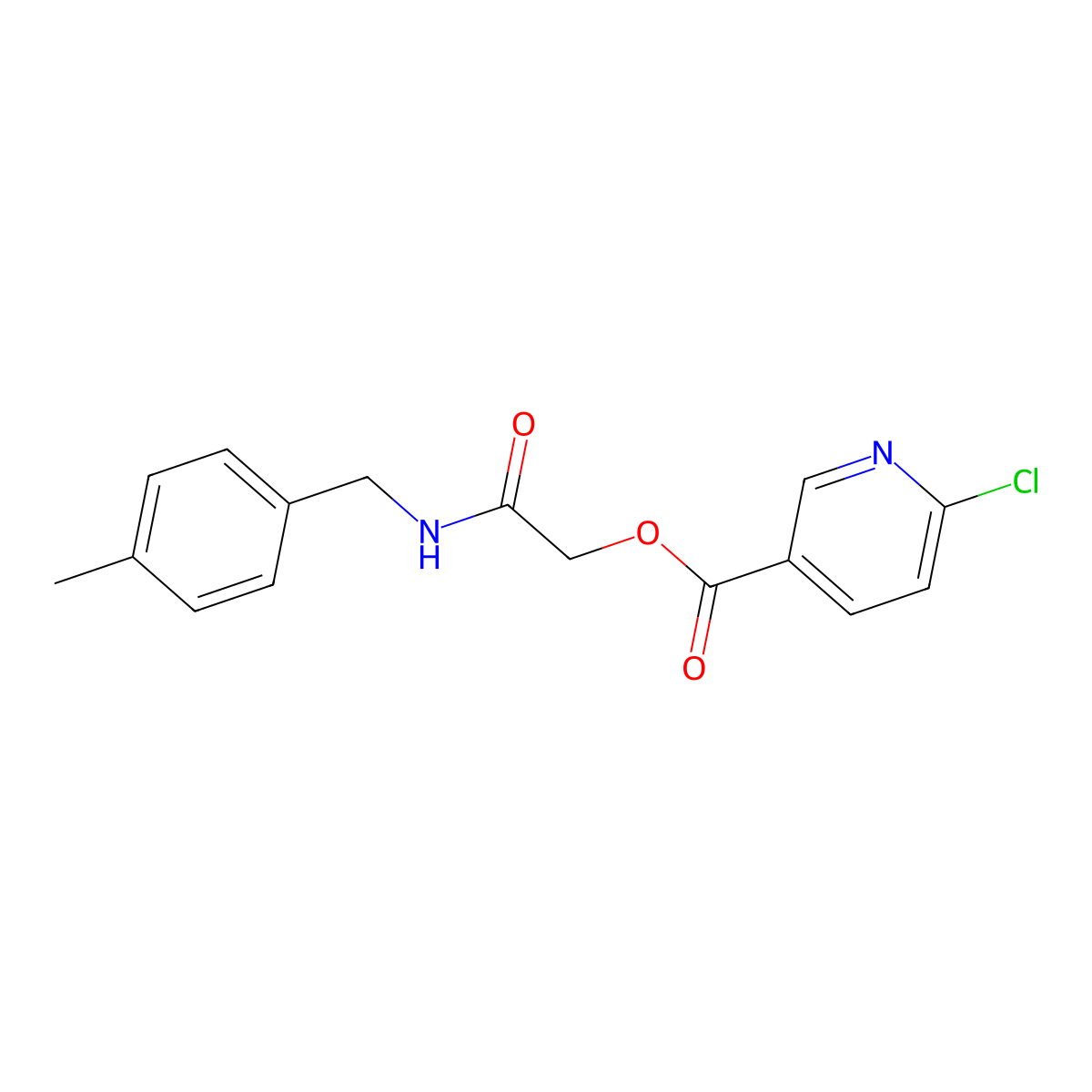 {[(4-Methylphenyl)methyl]carbamoyl}methyl 6-chloropyridine-3-carboxylate molecular structure, CAS 733013-41-7