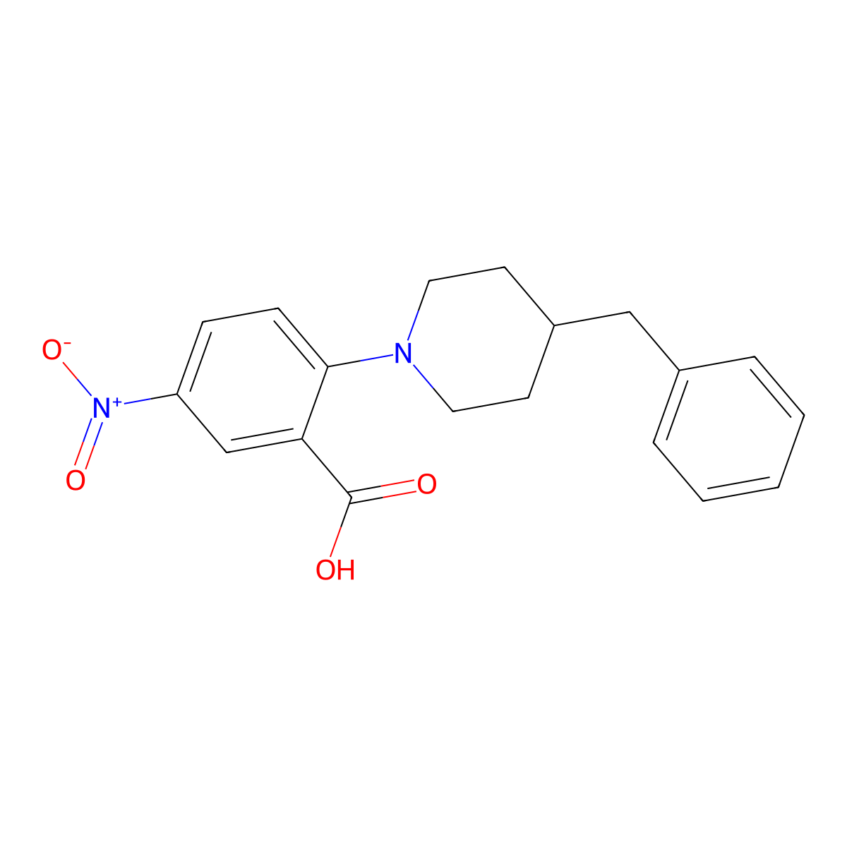 2-(4-Benzylpiperidin-1-yl)-5-nitrobenzoic acid molecular structure, CAS 733015-02-6