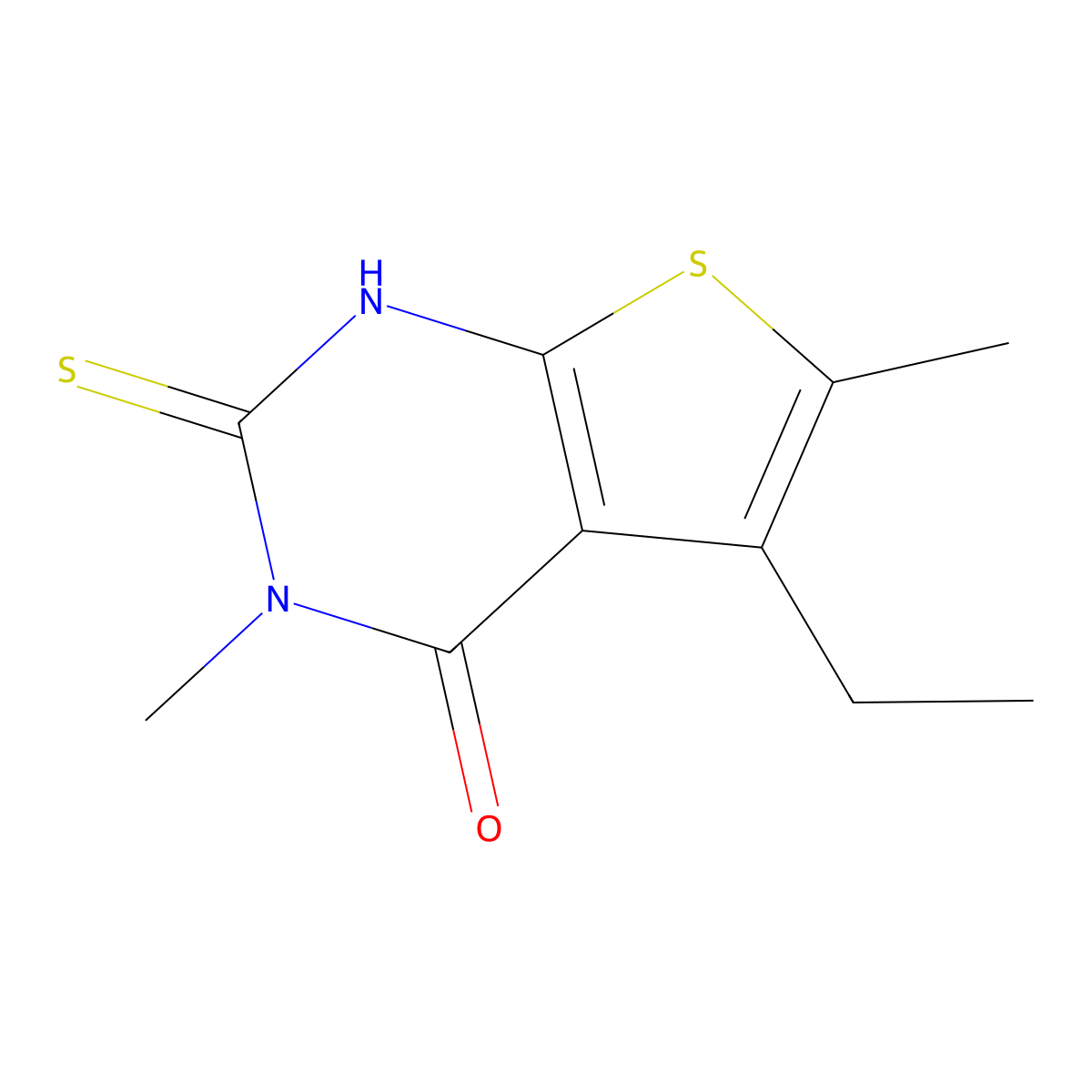 5-ethyl-3,6-dimethyl-2-sulfanyl-3H,4H-thieno[2,3-d]pyrimidin-4-one molecular structure, CAS 733015-19-5