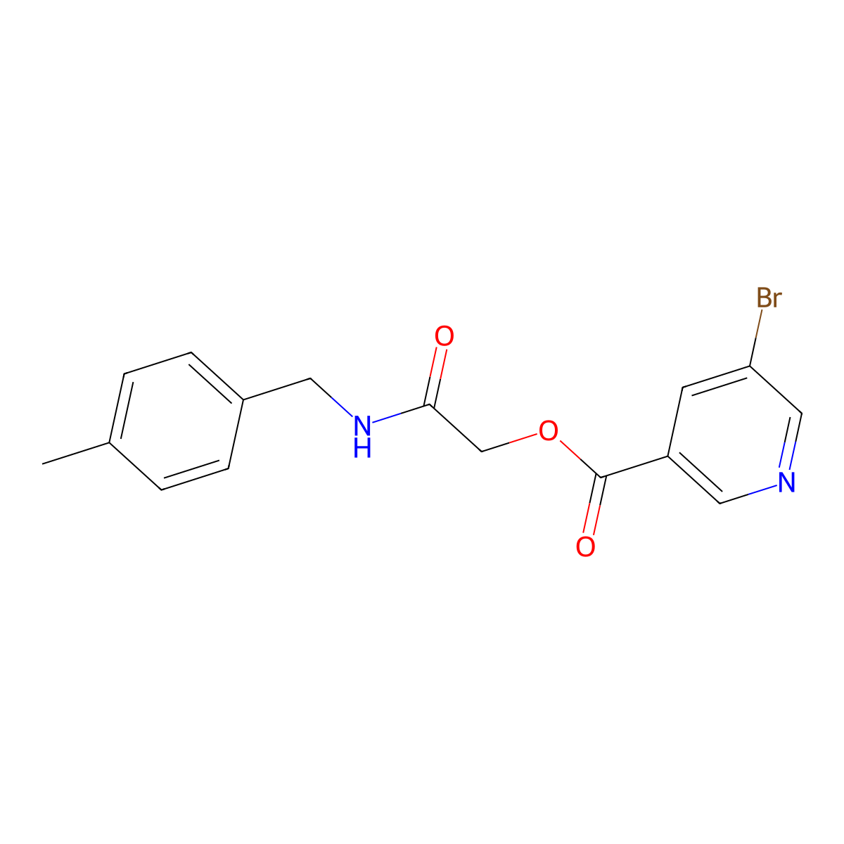 {[(4-Methylphenyl)methyl]carbamoyl}methyl 5-bromopyridine-3-carboxylate molecular structure, CAS 733018-03-6