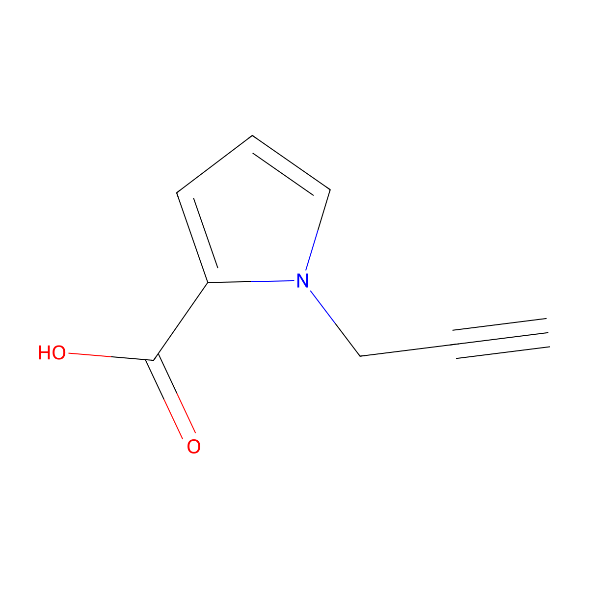 1-(Prop-2-yn-1-yl)-1H-pyrrole-2-carboxylic acid molecular structure, CAS 733019-13-1