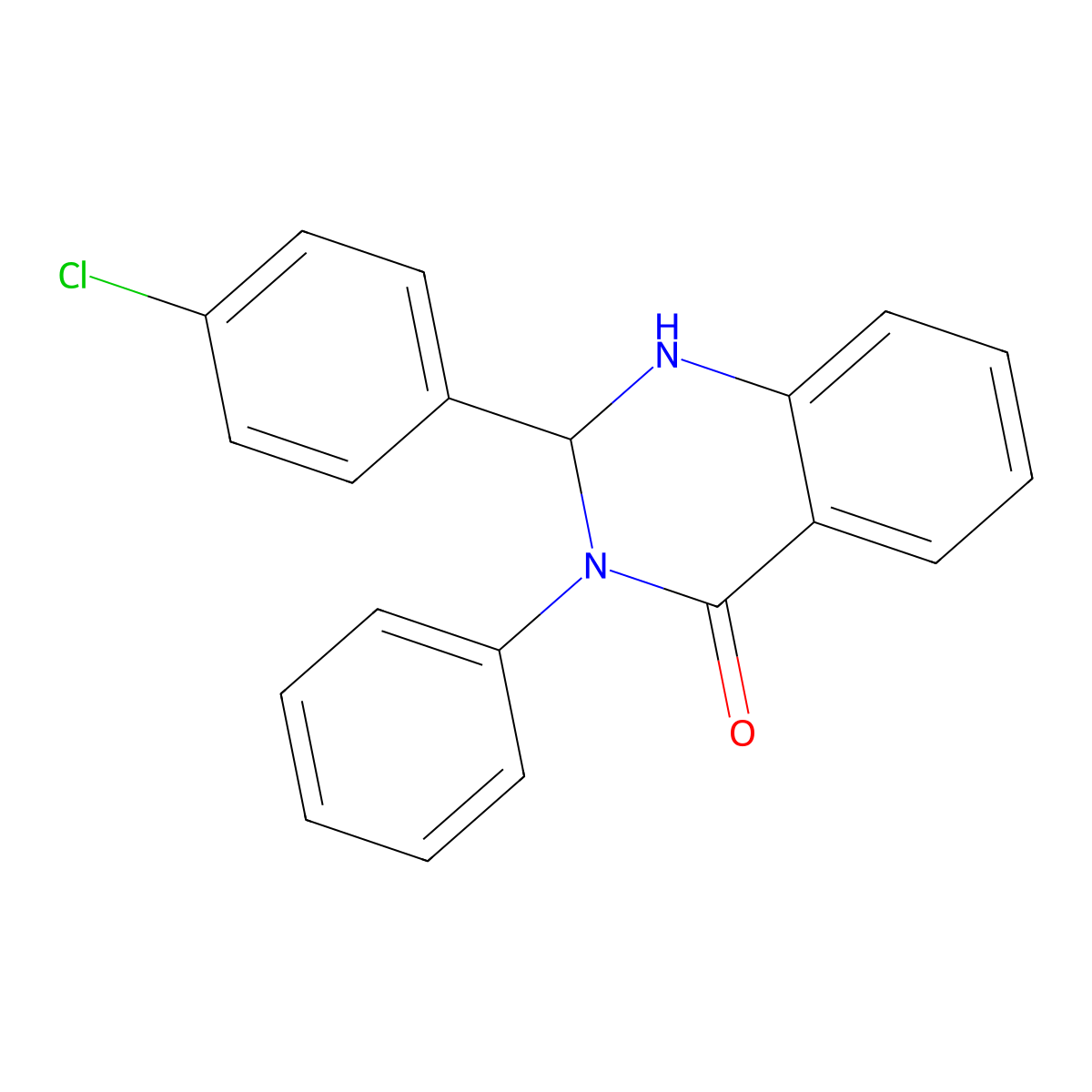 2-(4-Chlorophenyl)-2,3-dihydro-3-phenyl-4(1H)-quinazolinone molecular structure, CAS 73302-12-2