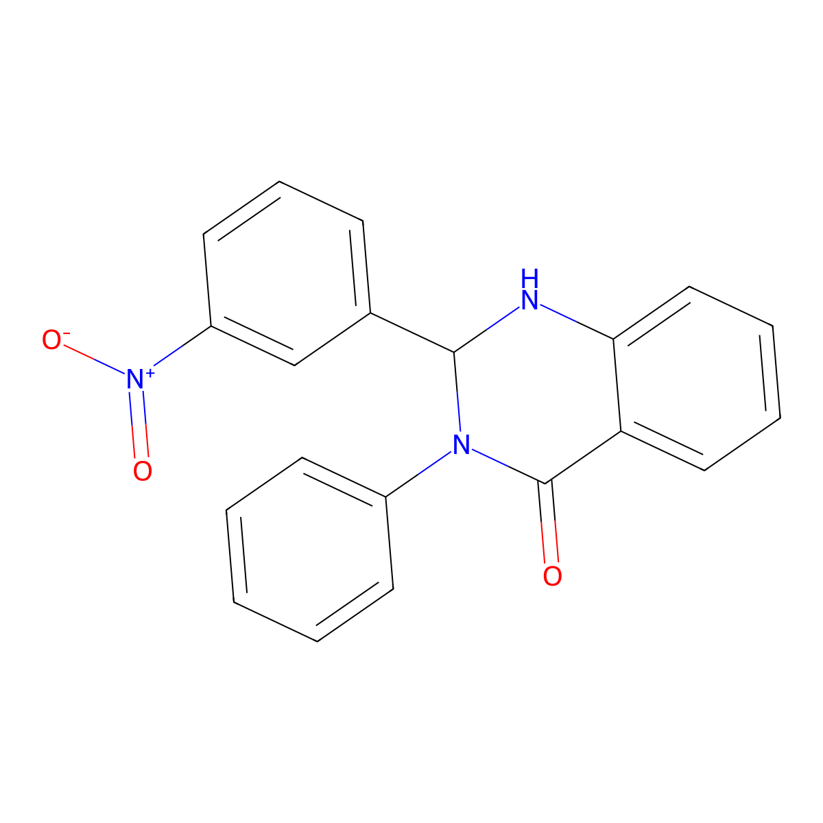 2-(3-Nitrophenyl)-3-phenyl-1,2-dihydroquinazolin-4-one molecular structure, CAS 73302-14-4