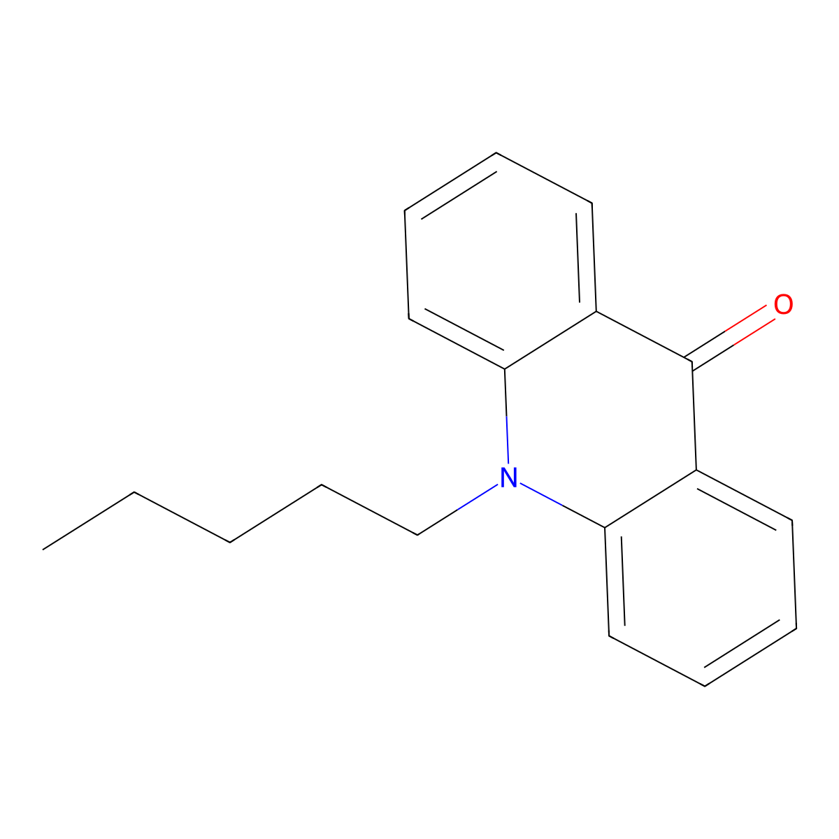 10-Pentyl-10H-acridin-9-one molecular structure, CAS 73302-52-0