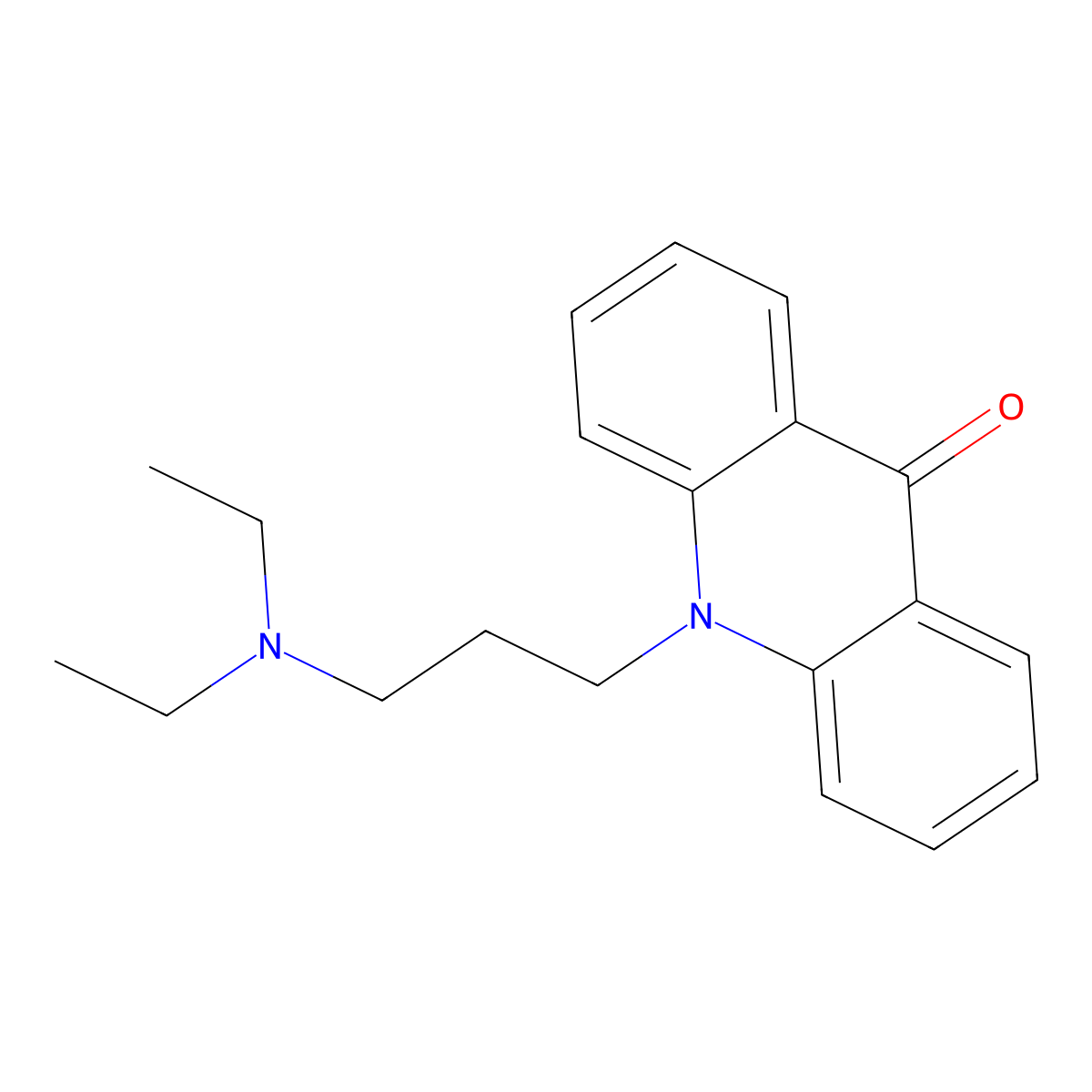 10-(3-(diethylamino)propyl)acridin-9(10H)-one molecular structure, CAS 73302-61-1