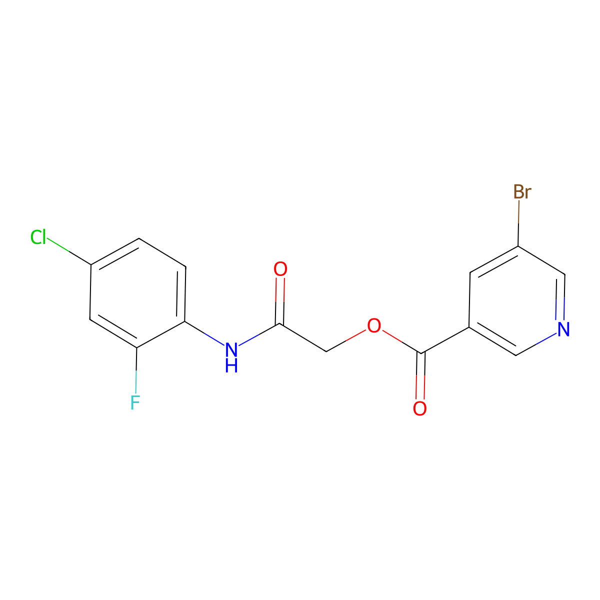 [(4-Chloro-2-fluorophenyl)carbamoyl]methyl 5-bromopyridine-3-carboxylate molecular structure, CAS 733020-44-5