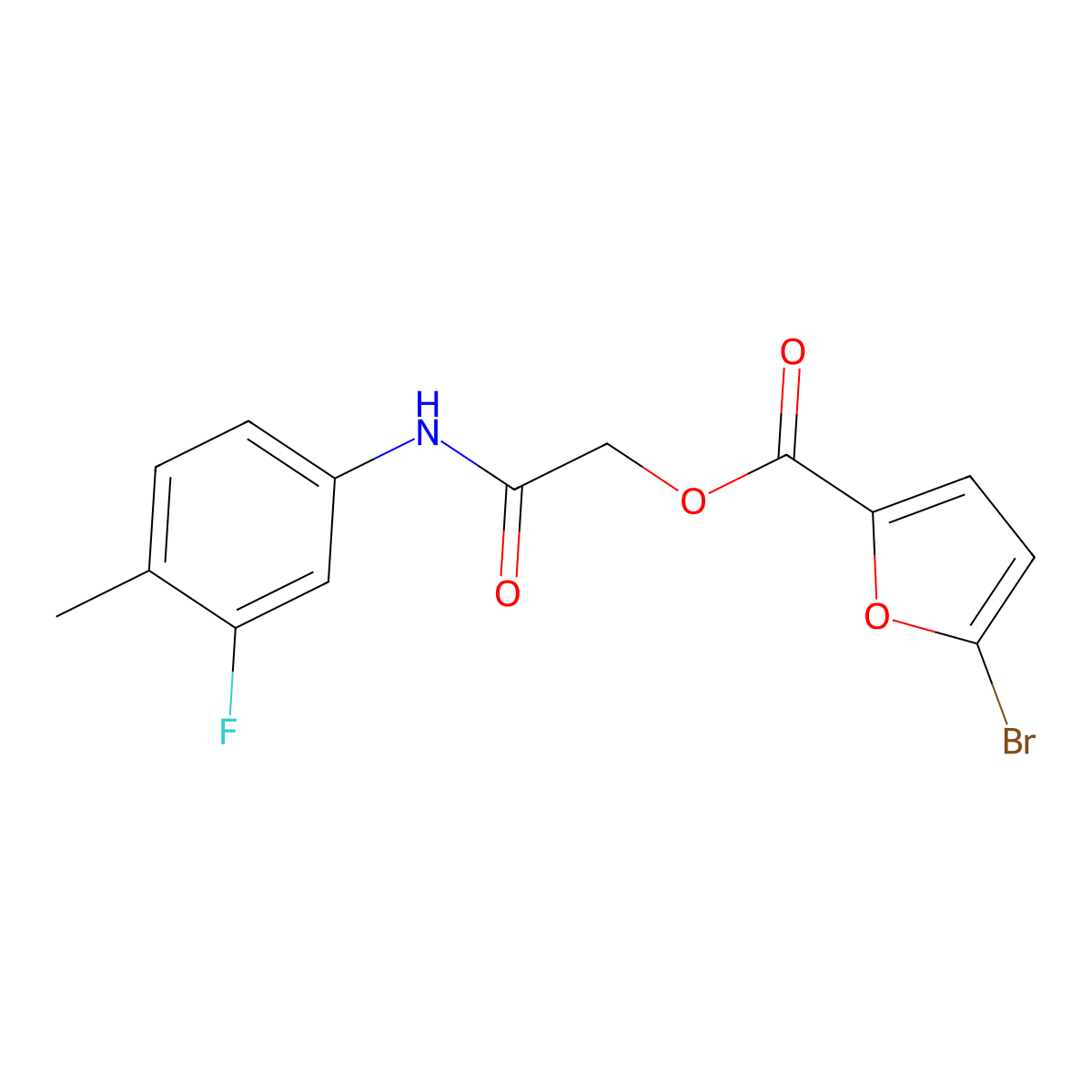 [(3-Fluoro-4-methylphenyl)carbamoyl]methyl 5-bromofuran-2-carboxylate molecular structure, CAS 733025-22-4