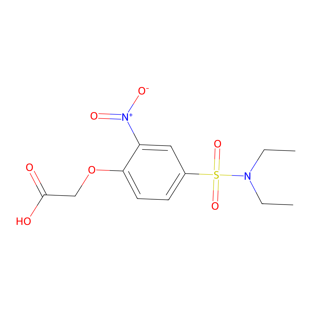 2-[4-(Diethylsulfamoyl)-2-nitrophenoxy]acetic acid molecular structure, CAS 733030-43-8