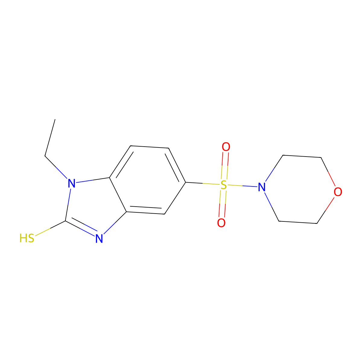 1-ethyl-5-(morpholin-4-ylsulfonyl)-1H-benzimidazole-2-thiol molecular structure, CAS 733030-44-9