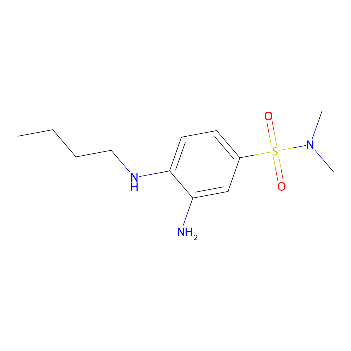 3-Amino-4-(butylamino)-N,N-dimethylbenzenesulfonamide molecular structure, CAS 733030-46-1