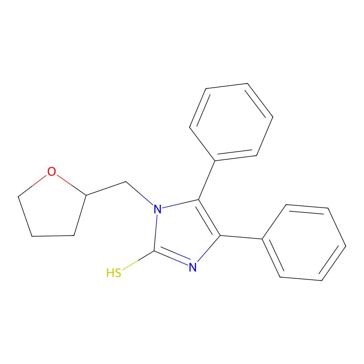 3-(oxolan-2-ylmethyl)-4,5-diphenyl-1H-imidazole-2-thione molecular structure, CAS 733030-50-7