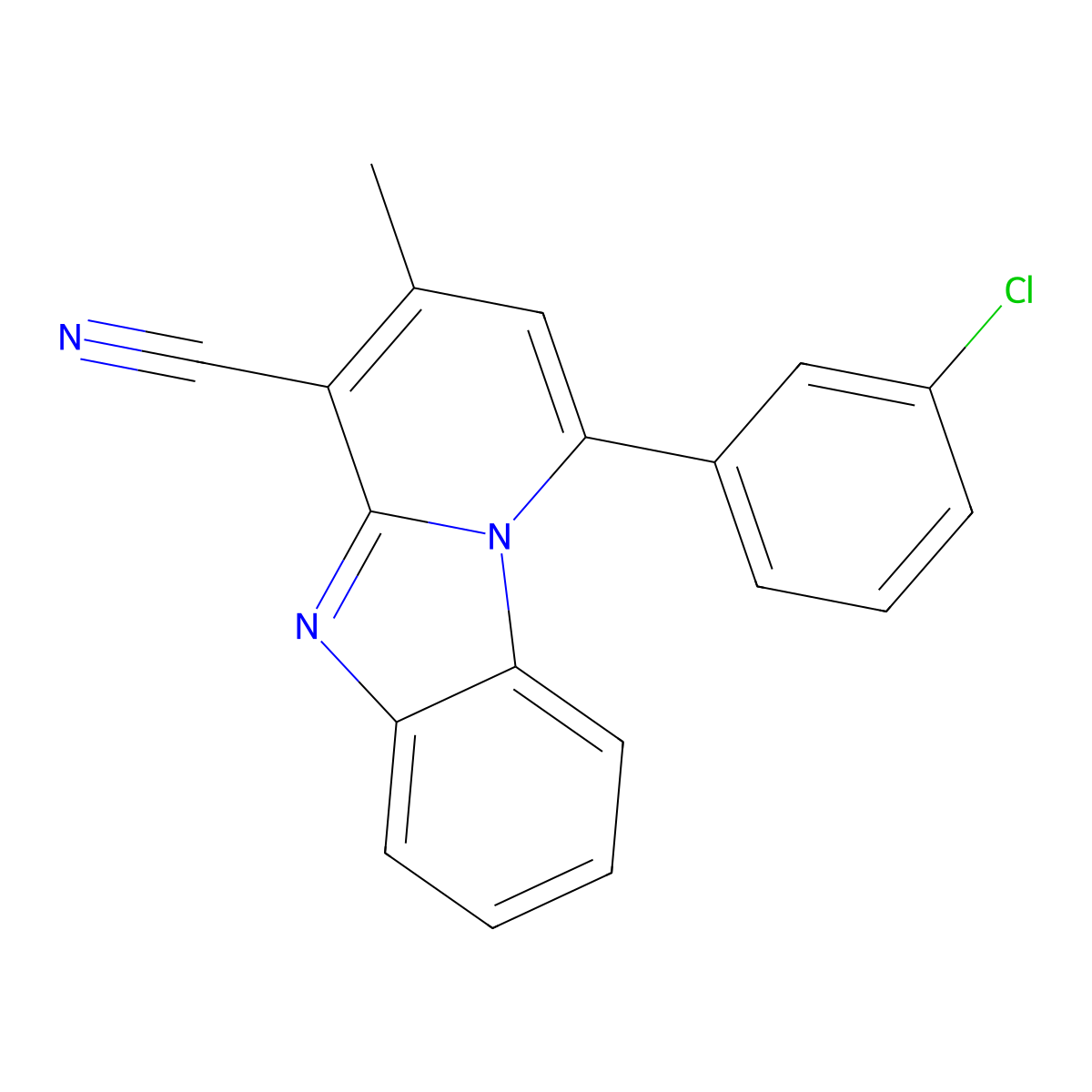 1-(3-Chlorophenyl)-3-methylpyrido[1,2-a]benzimidazole-4-carbonitrile molecular structure, CAS 733030-53-0