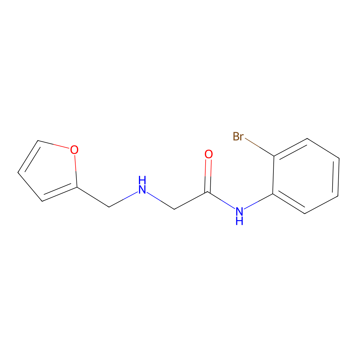 N-(2-bromophenyl)-2-[(furan-2-ylmethyl)amino]acetamide molecular structure, CAS 733030-54-1
