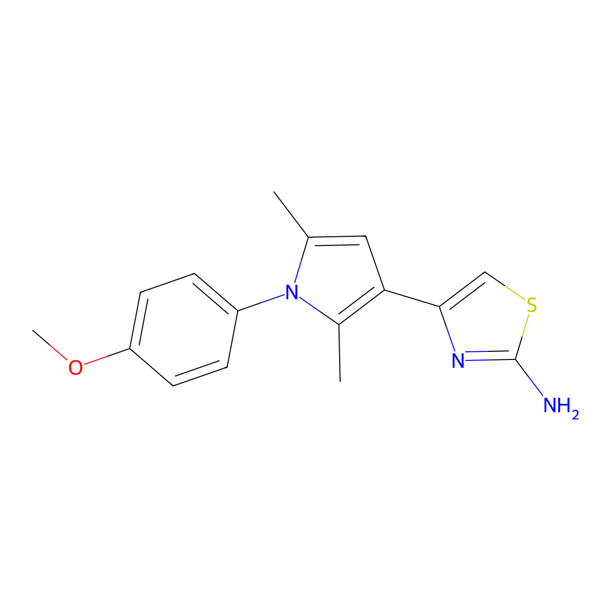 4-[1-(4-Methoxyphenyl)-2,5-dimethyl-1H-pyrrol-3-yl]-1,3-thiazol-2-amine molecular structure, CAS 733030-58-5