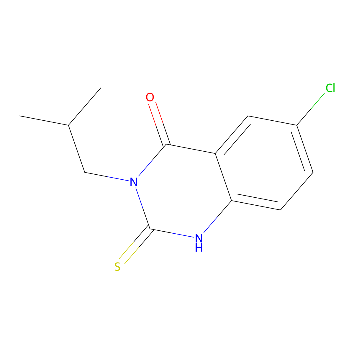 6-Chloro-3-(2-methylpropyl)-2-sulfanyl-3,4-dihydroquinazolin-4-one molecular structure, CAS 733030-59-6