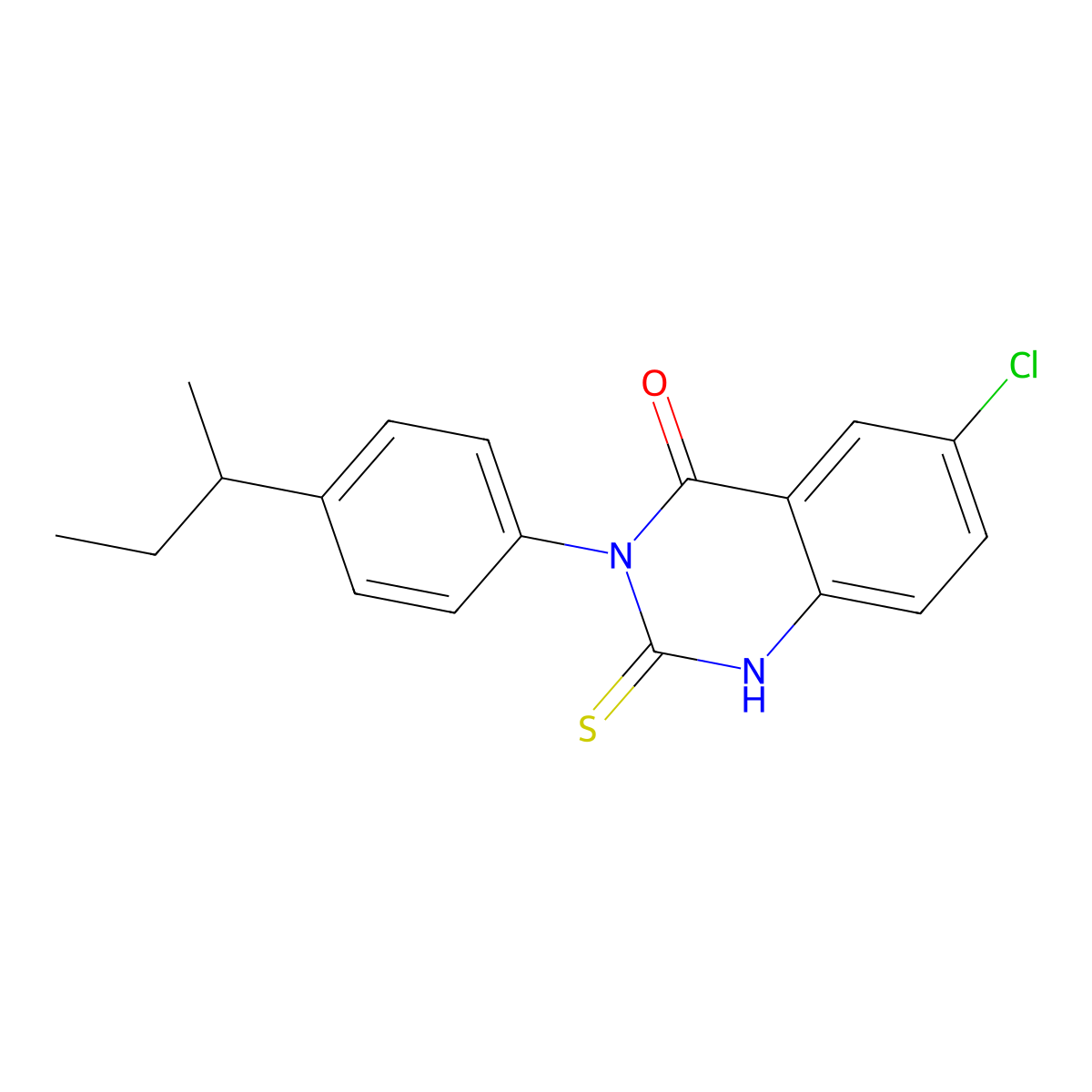 3-[4-(Butan-2-yl)phenyl]-6-chloro-2-sulfanyl-3,4-dihydroquinazolin-4-one molecular structure, CAS 733030-61-0