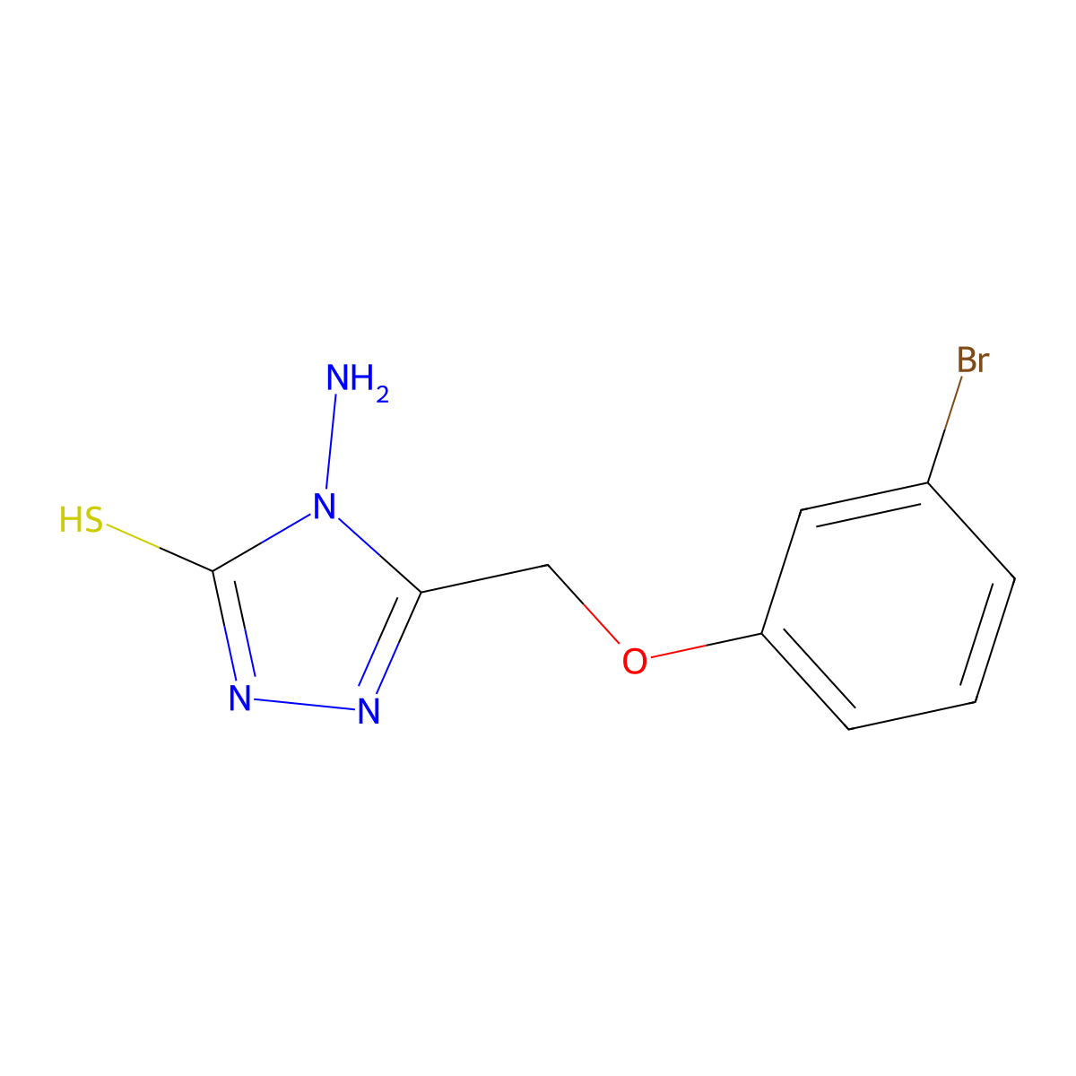 4-amino-5-[(3-bromophenoxy)methyl]-4H-1,2,4-triazole-3-thiol molecular structure, CAS 733030-63-2