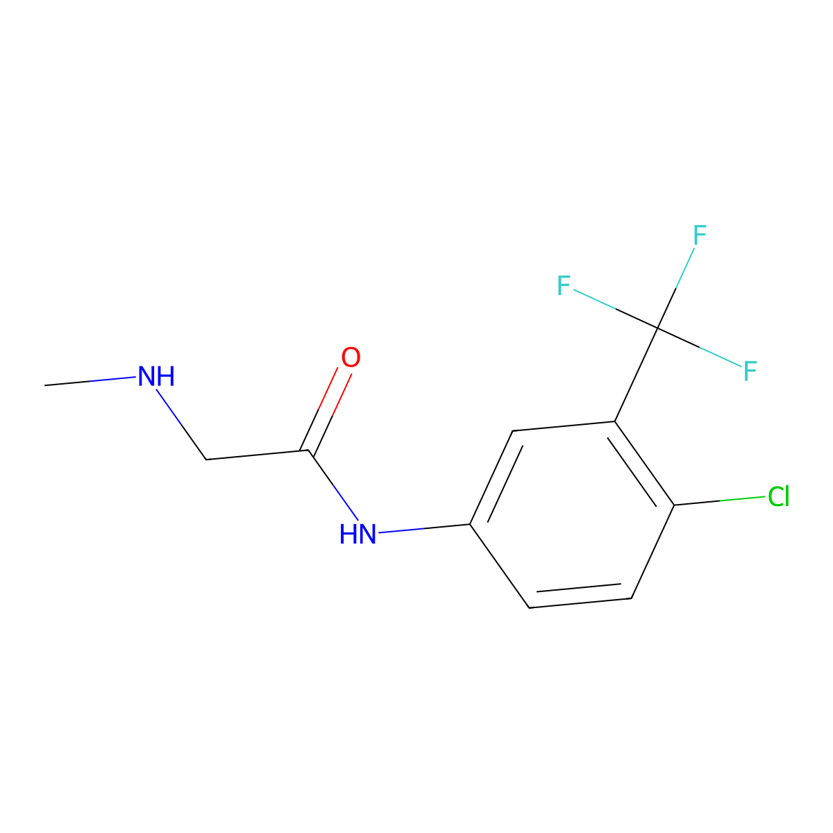N-[4-chloro-3-(trifluoromethyl)phenyl]-2-(methylamino)acetamide molecular structure, CAS 733030-75-6