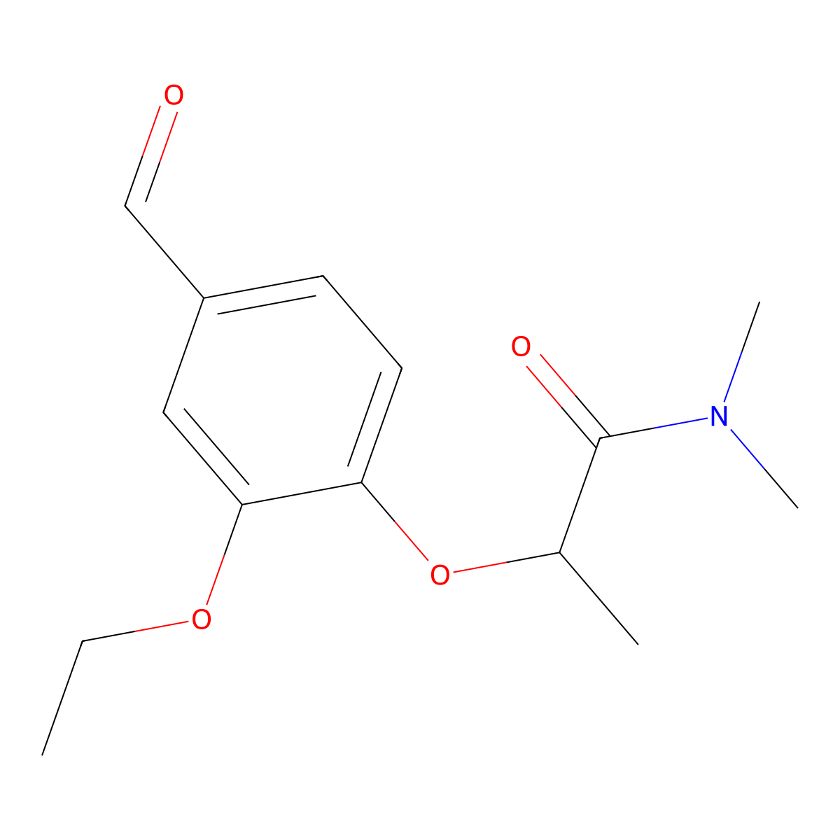 2-(2-ethoxy-4-formylphenoxy)-N,N-dimethylpropanamide molecular structure, CAS 733030-83-6